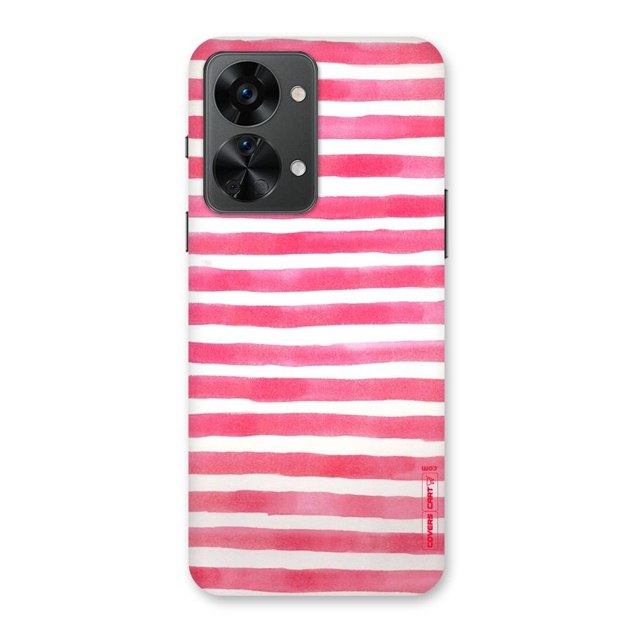 White And Pink Stripes Back Case for OnePlus Nord 2T