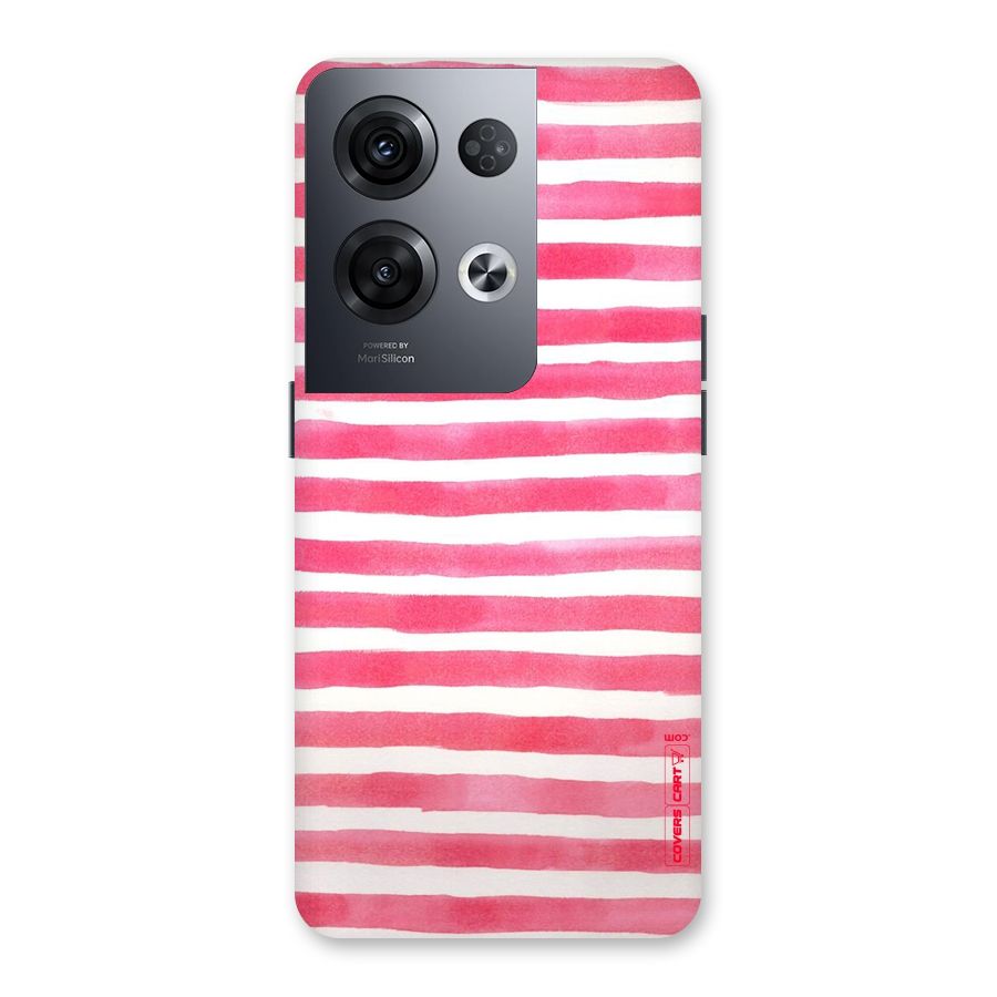 White And Pink Stripes Back Case for Oppo Reno8 Pro 5G