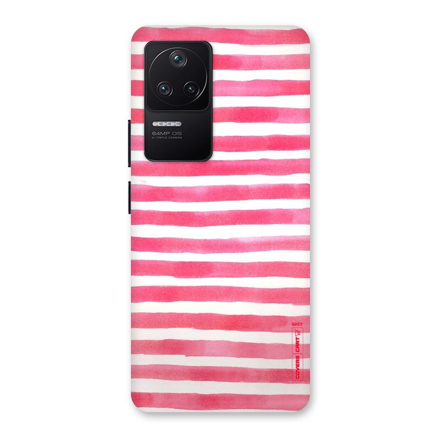 White And Pink Stripes Back Case for Poco F4 5G