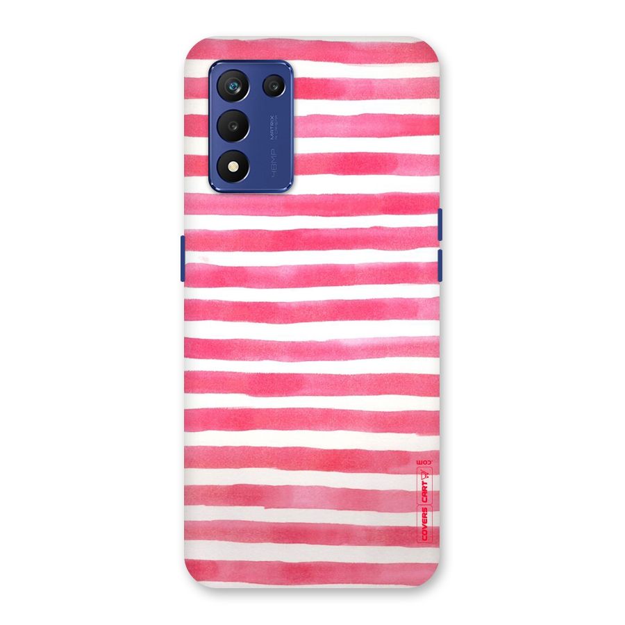 White And Pink Stripes Back Case for Realme 9 5G Speed