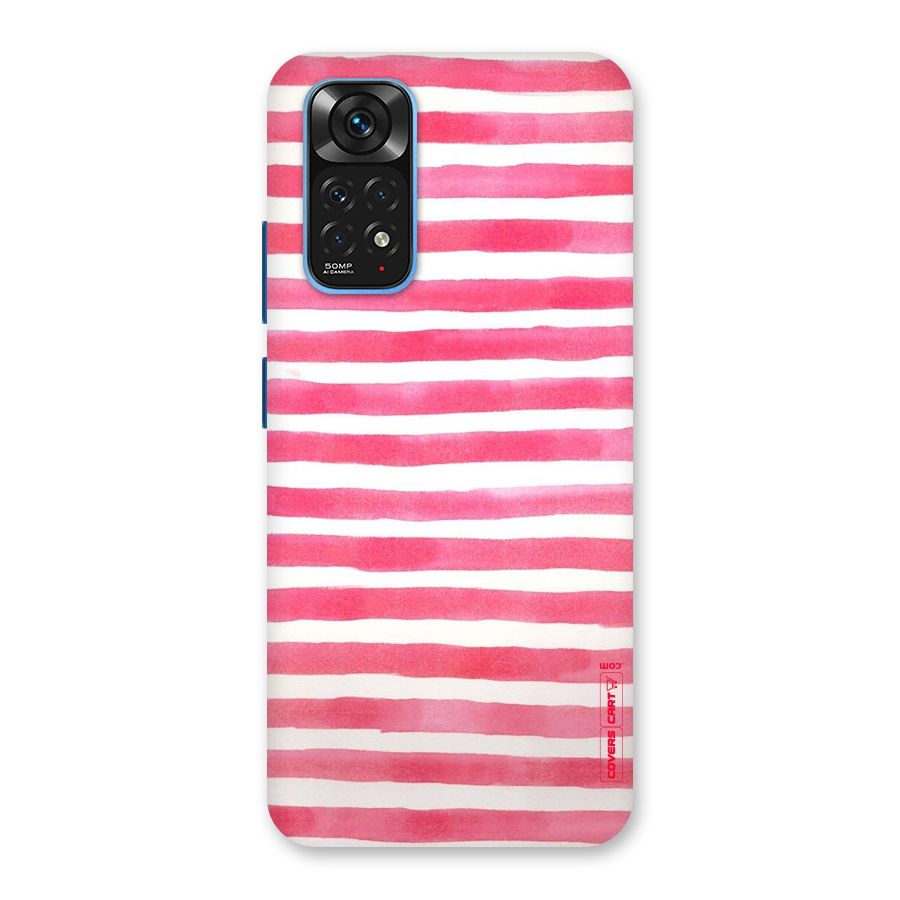White And Pink Stripes Back Case for Redmi Note 11S