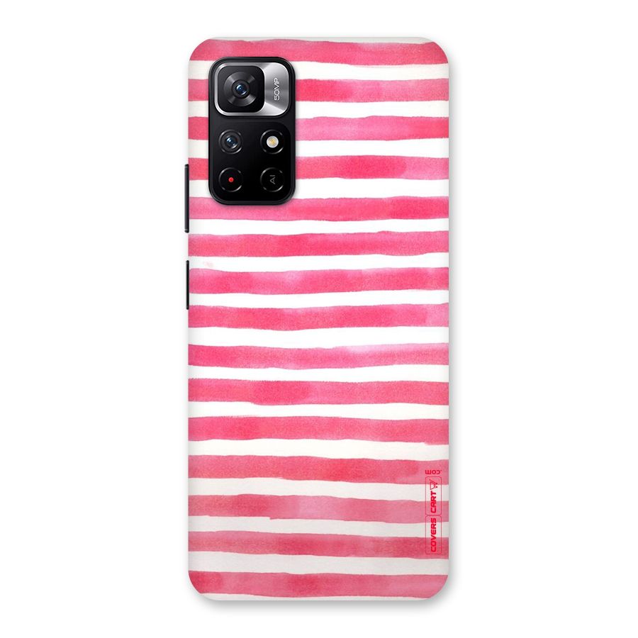 White And Pink Stripes Back Case for Redmi Note 11T 5G