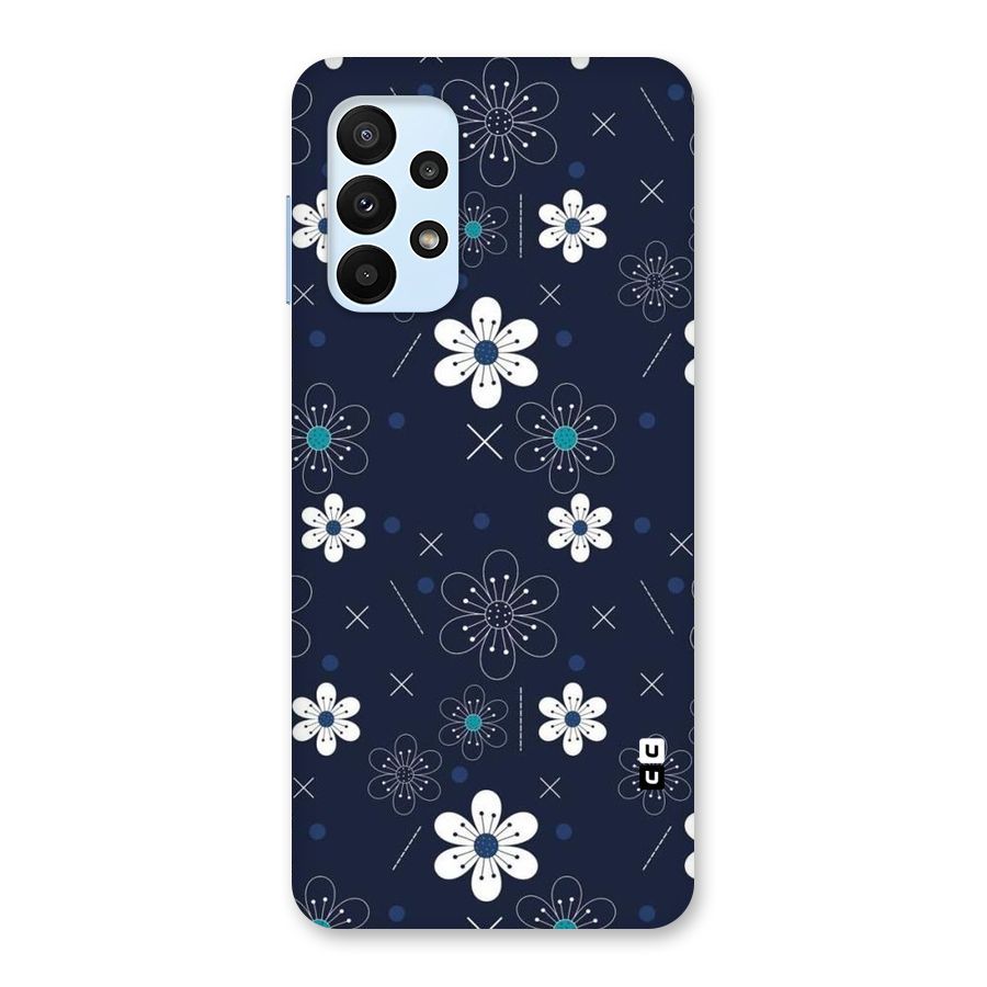 White Floral Shapes Back Case for Galaxy A23