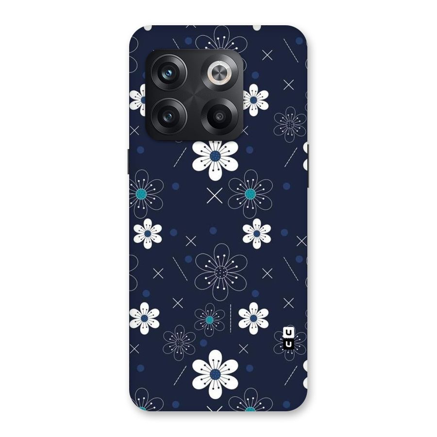 White Floral Shapes Back Case for OnePlus 10T