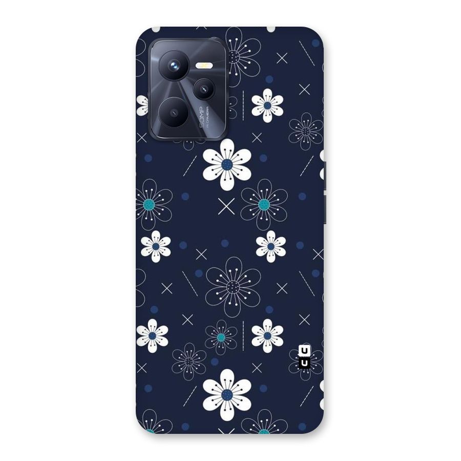 White Floral Shapes Back Case for Realme C35