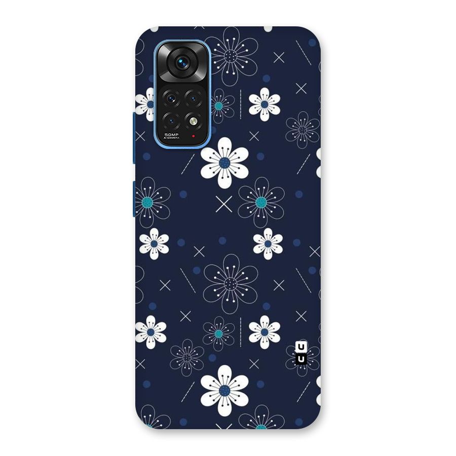 White Floral Shapes Back Case for Redmi Note 11S