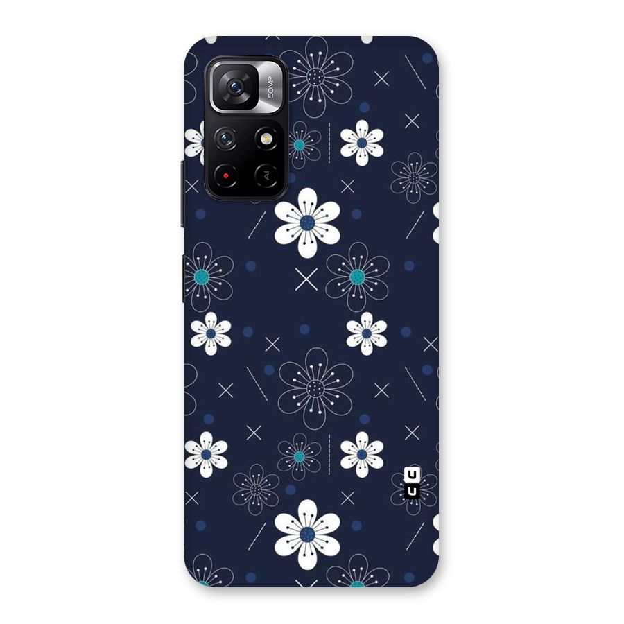 White Floral Shapes Back Case for Redmi Note 11T 5G