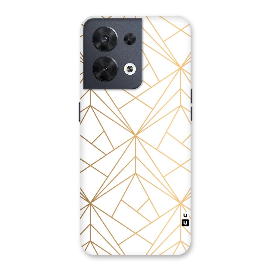 White Golden Zig Zag Back Case for Oppo Reno8 5G