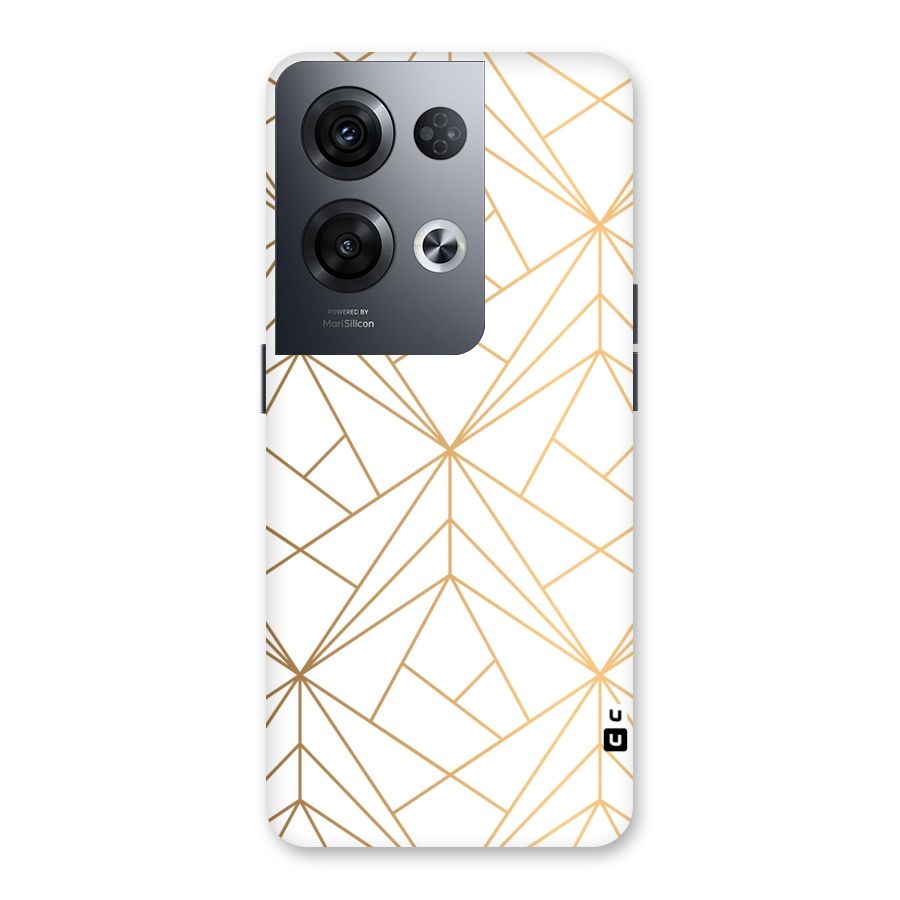 White Golden Zig Zag Back Case for Oppo Reno8 Pro 5G
