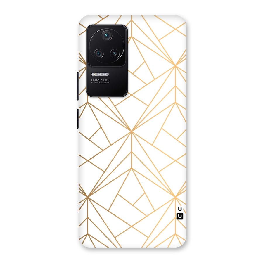 White Golden Zig Zag Back Case for Poco F4 5G