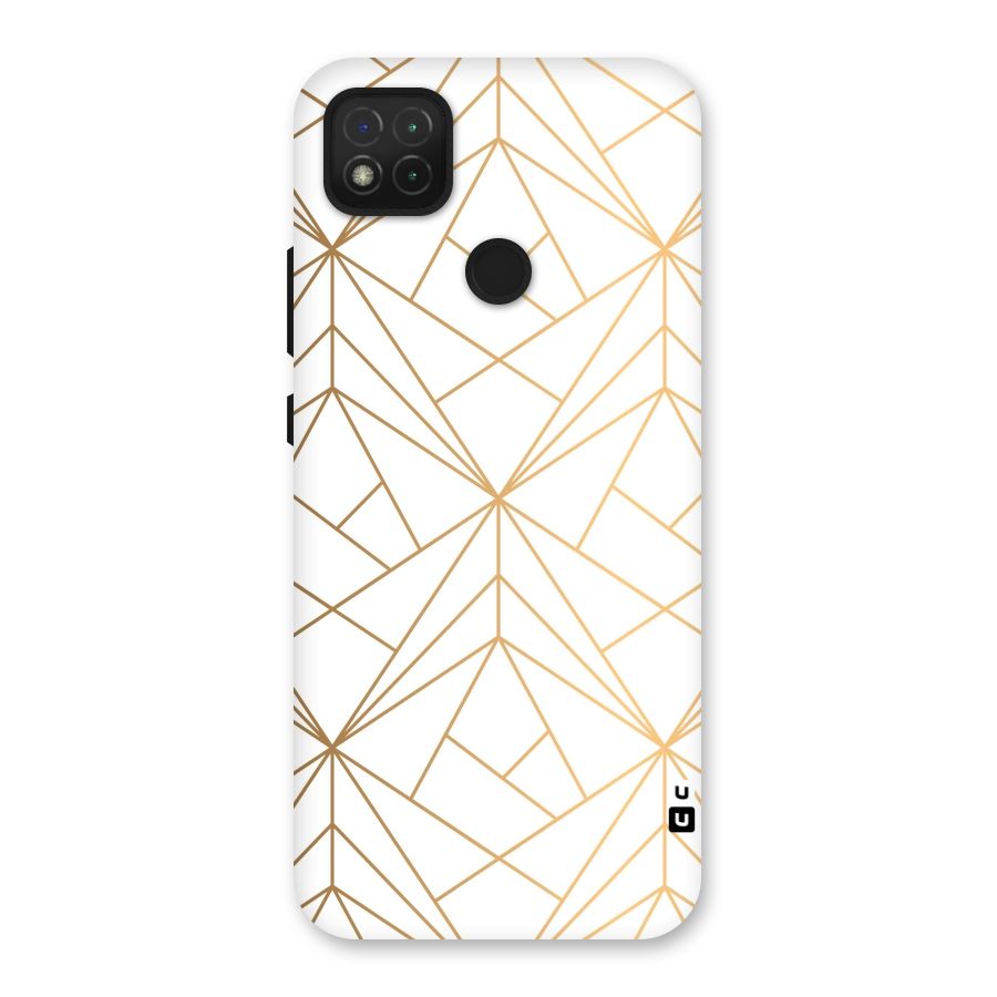 White Golden Zig Zag Back Case for Redmi 9 Activ