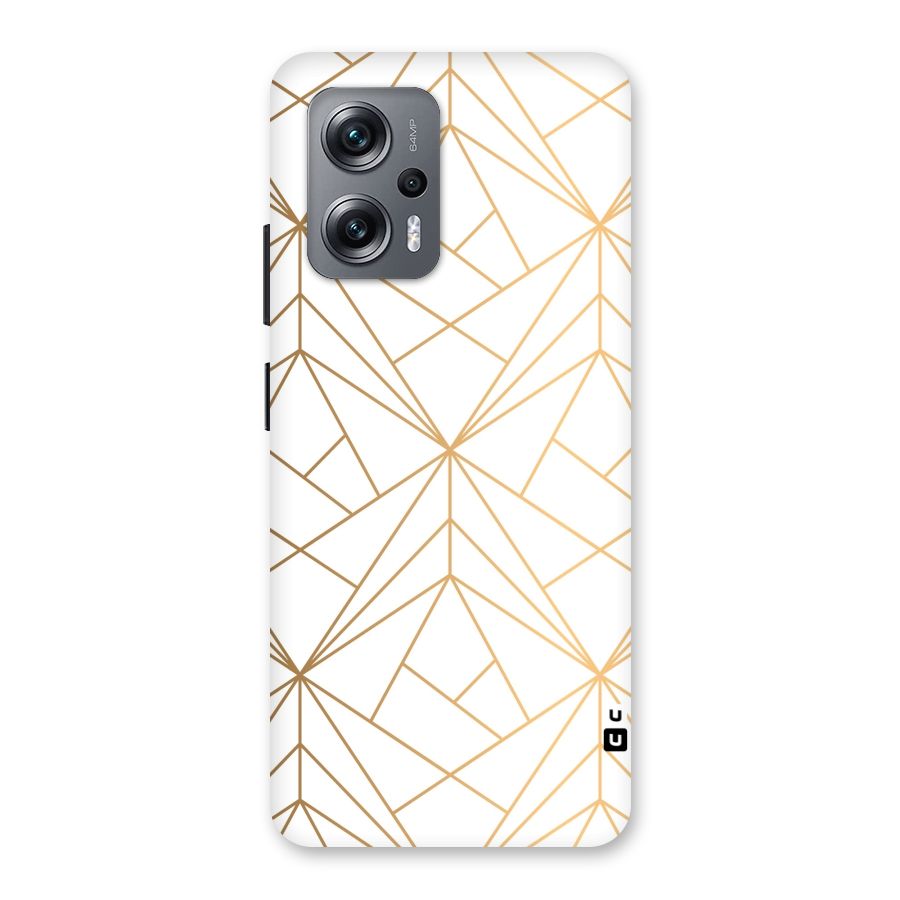 White Golden Zig Zag Back Case for Redmi K50i