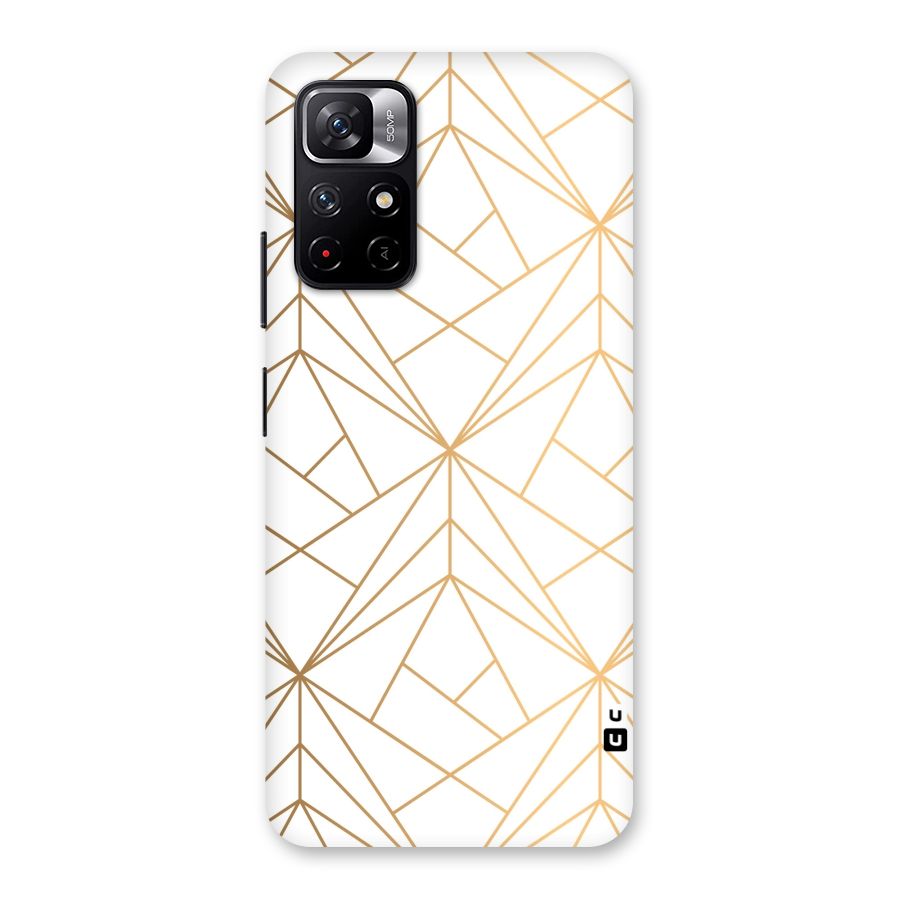 White Golden Zig Zag Back Case for Redmi Note 11T 5G