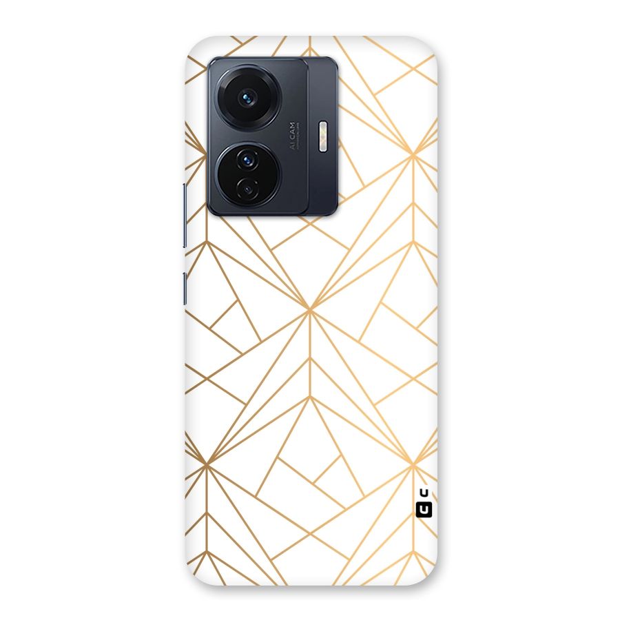 White Golden Zig Zag Back Case for Vivo T1 Pro