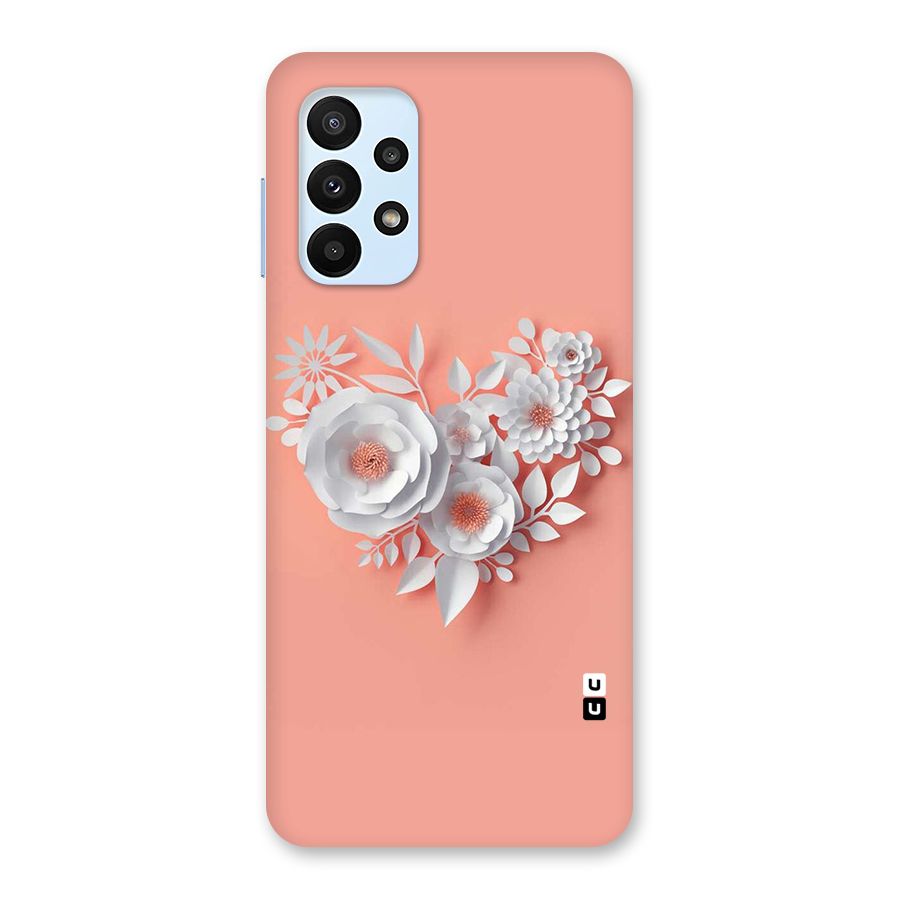 White Paper Flower Back Case for Galaxy A23