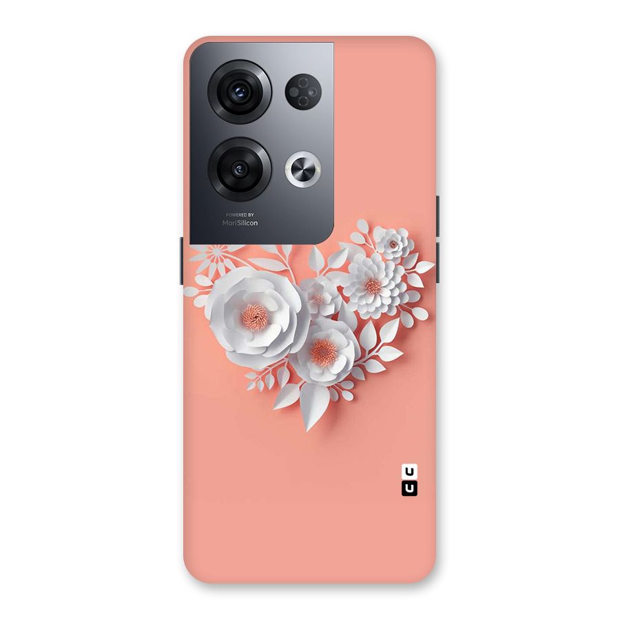 White Paper Flower Back Case for Oppo Reno8 Pro 5G