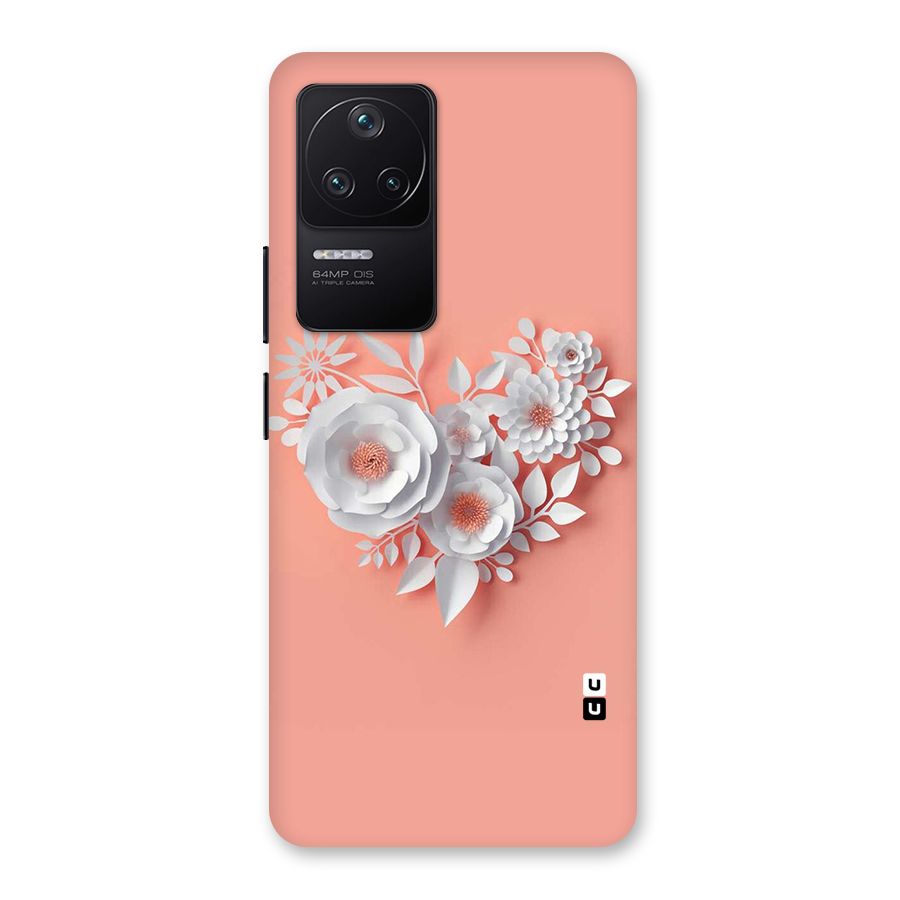 White Paper Flower Back Case for Poco F4 5G