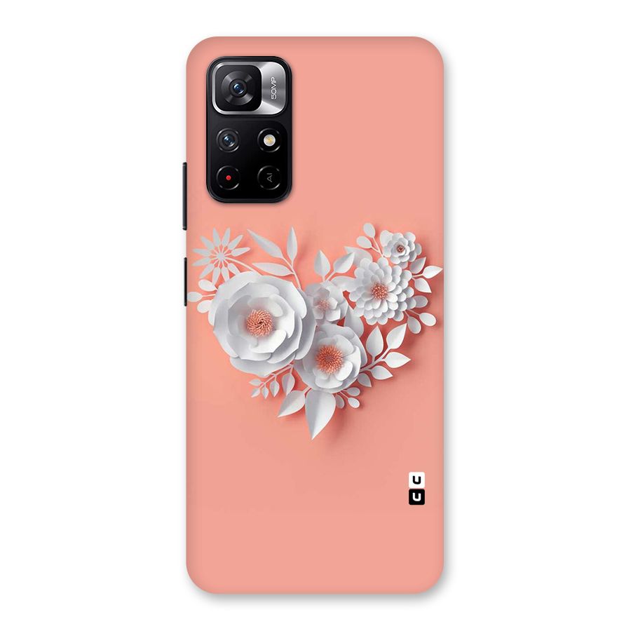 White Paper Flower Back Case for Redmi Note 11T 5G