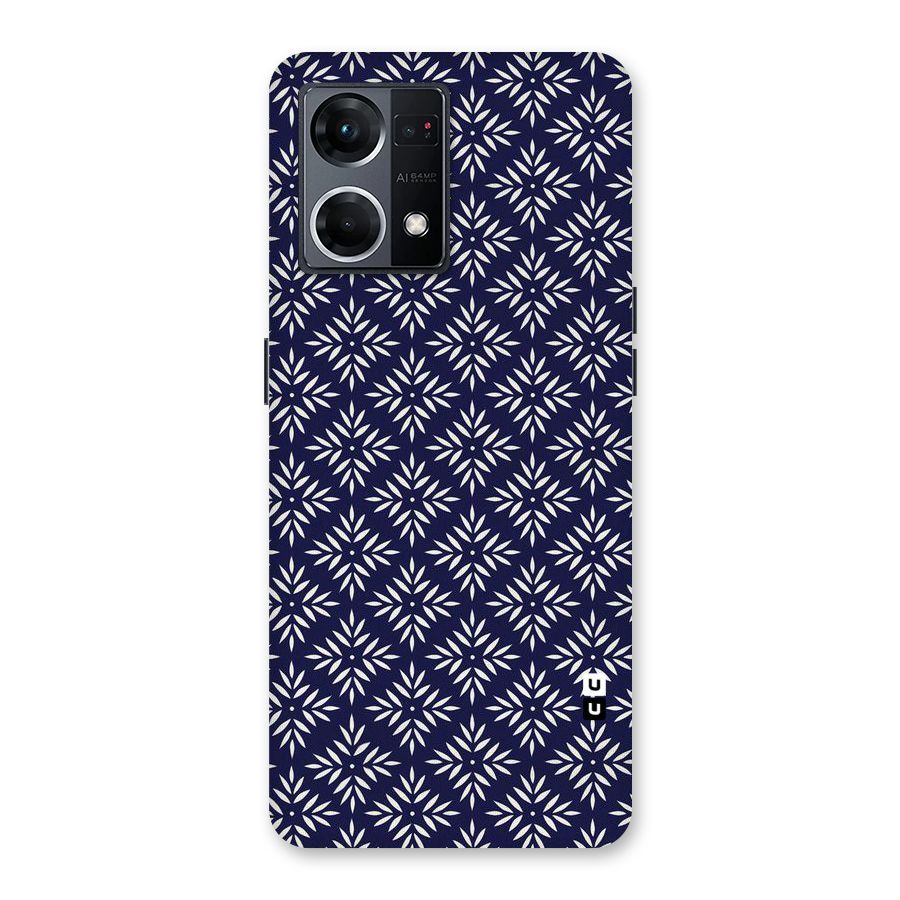White Petals Pattern Glass Back Case for Oppo F21 Pro 5G