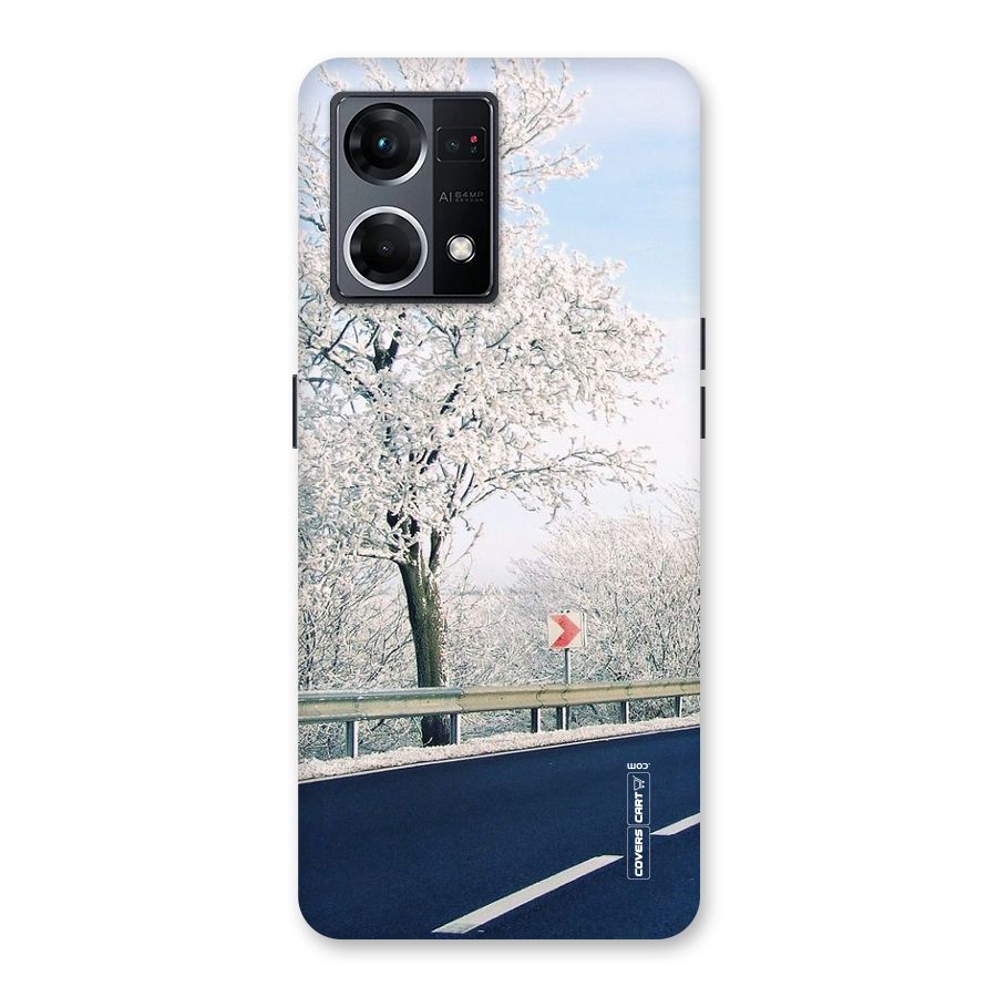 White Snow Tree Glass Back Case for Oppo F21 Pro 5G