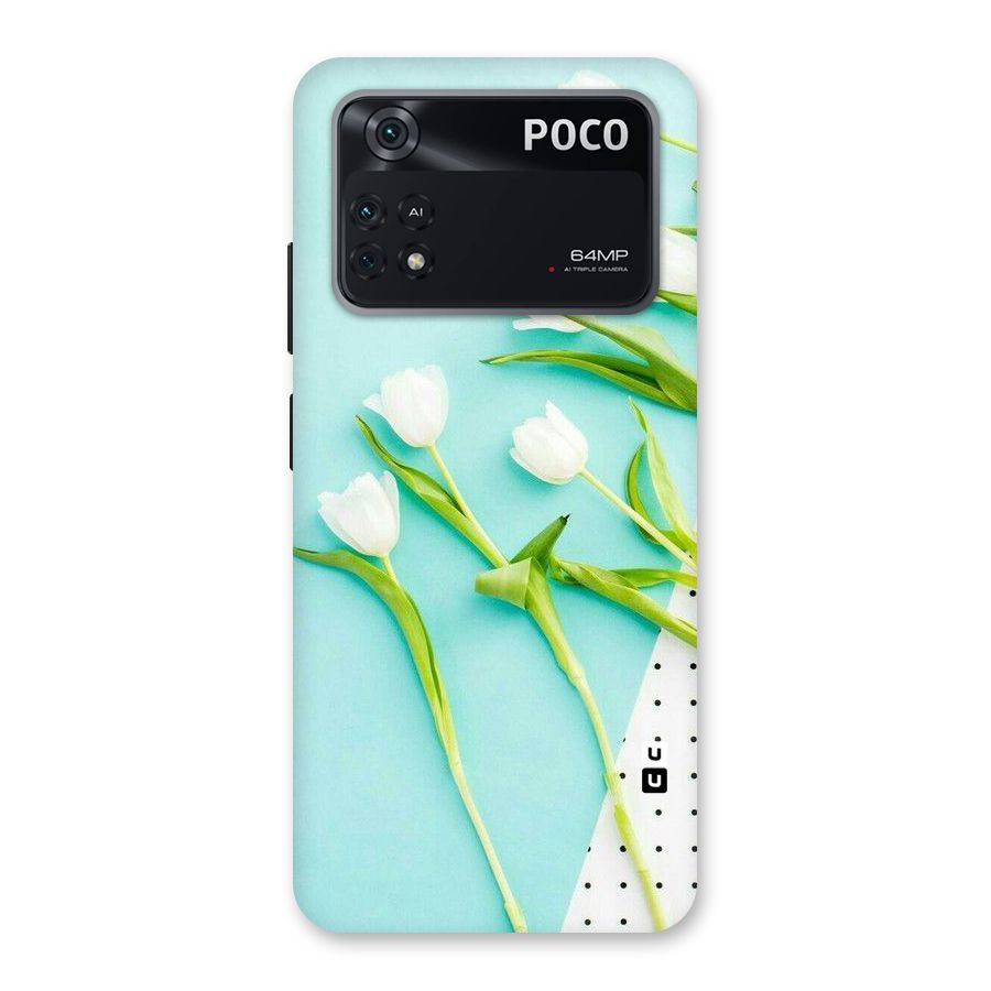 White Tulips Back Case for Poco M4 Pro 4G