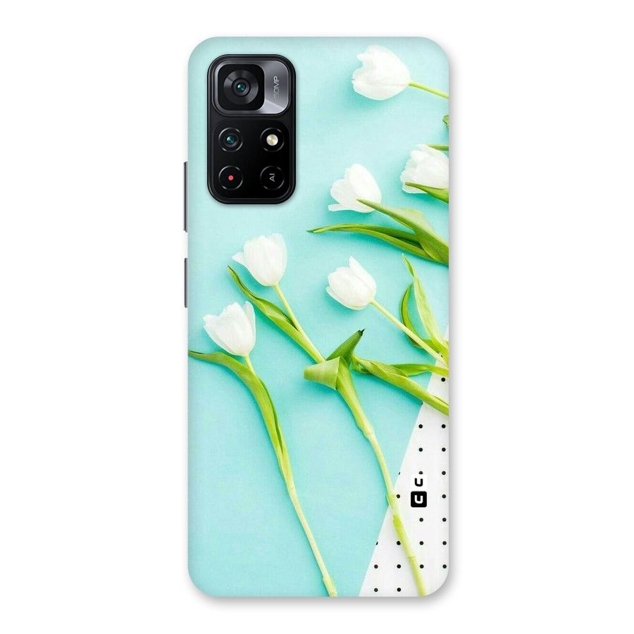 White Tulips Back Case for Poco M4 Pro 5G