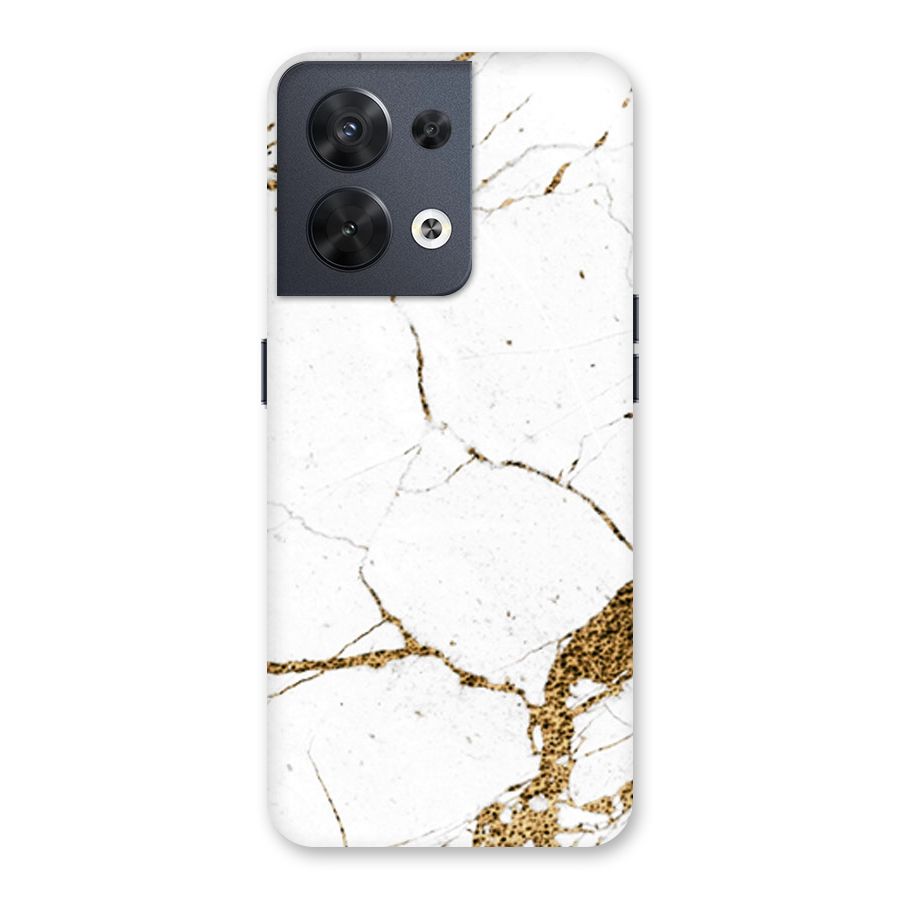 White and Gold Design Back Case for Oppo Reno8 5G