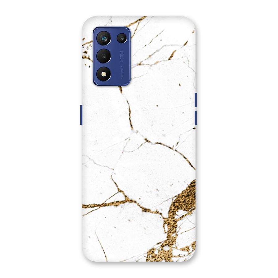 White and Gold Design Back Case for Realme 9 5G Speed