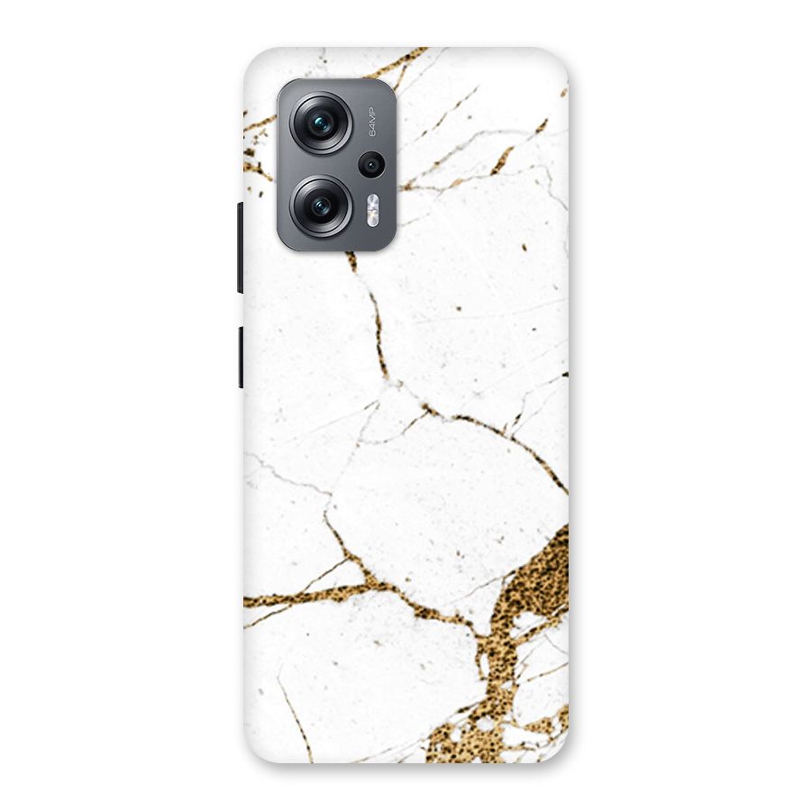 White and Gold Design Back Case for Redmi K50i