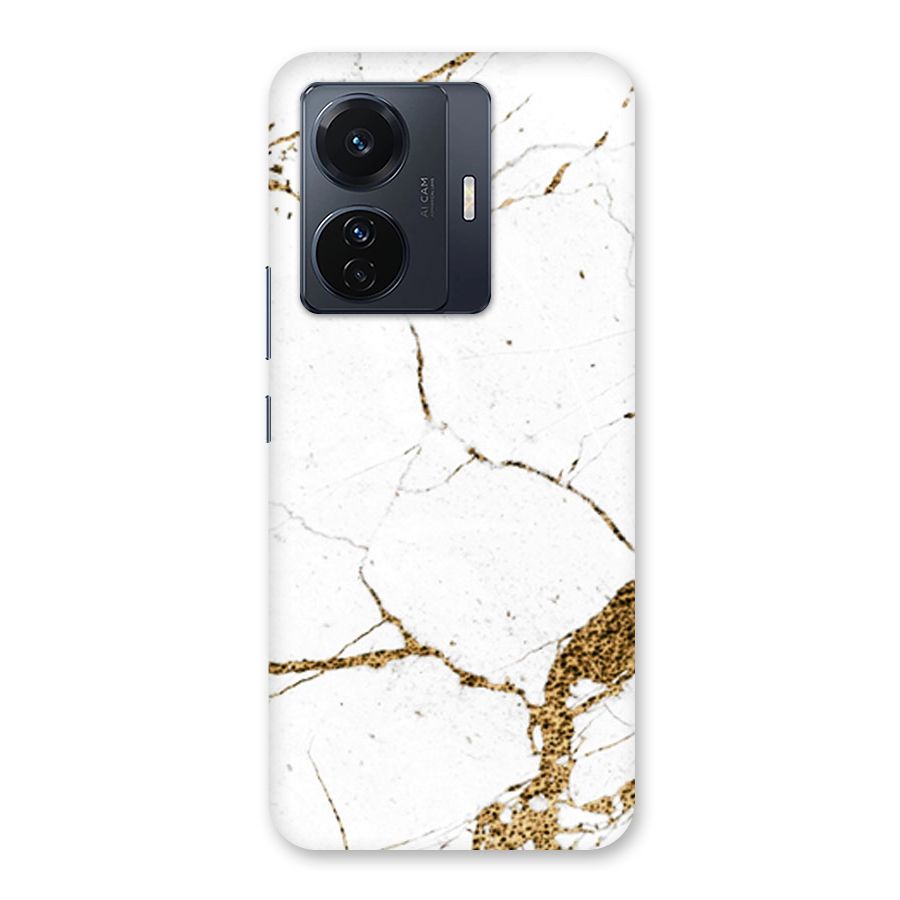 White and Gold Design Back Case for Vivo T1 Pro