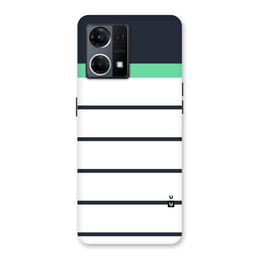 White and Simple Stripes Glass Back Case for Oppo F21 Pro 5G