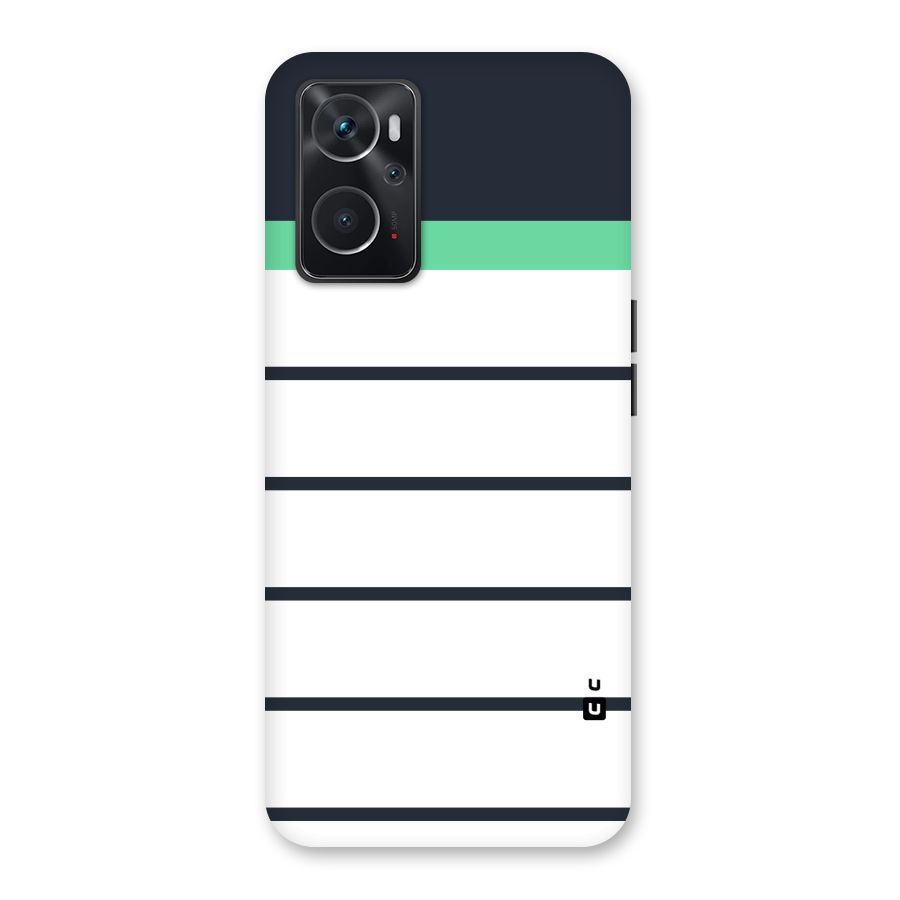 White and Simple Stripes Back Case for Oppo K10 4G