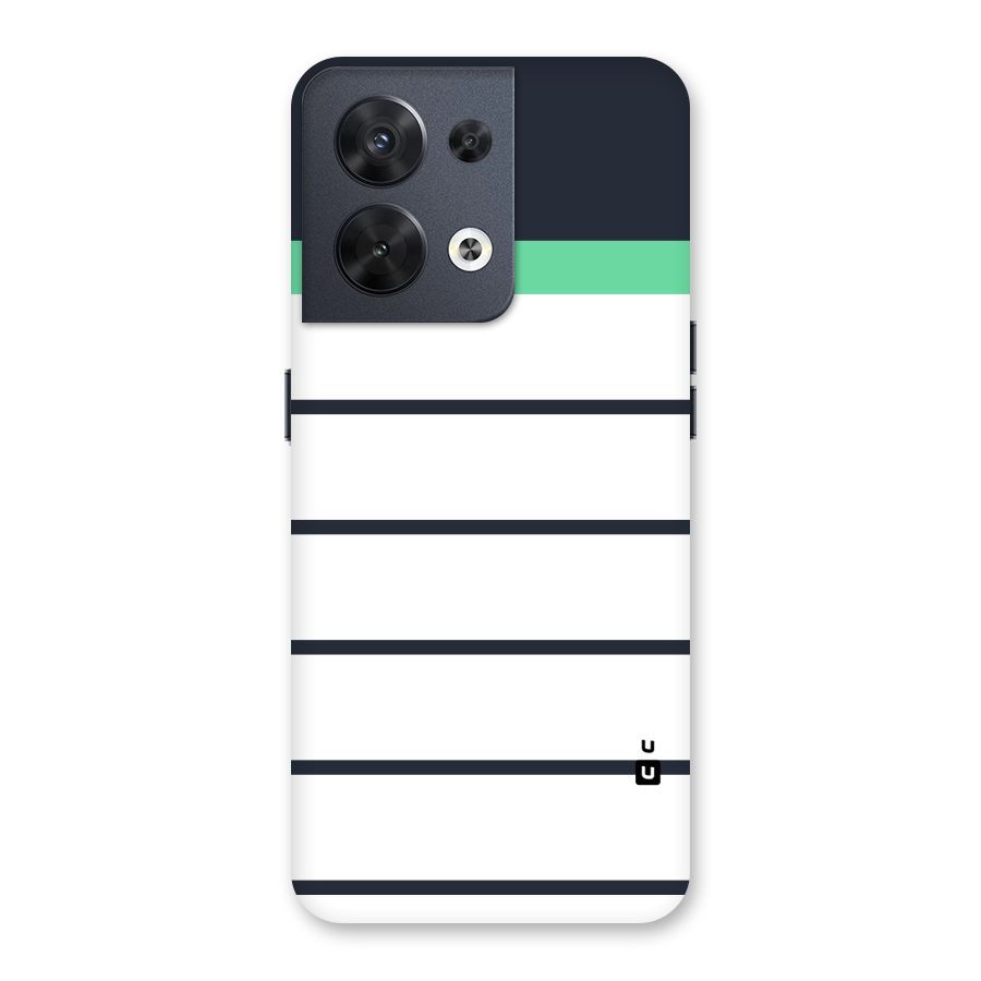 White and Simple Stripes Back Case for Oppo Reno8 5G