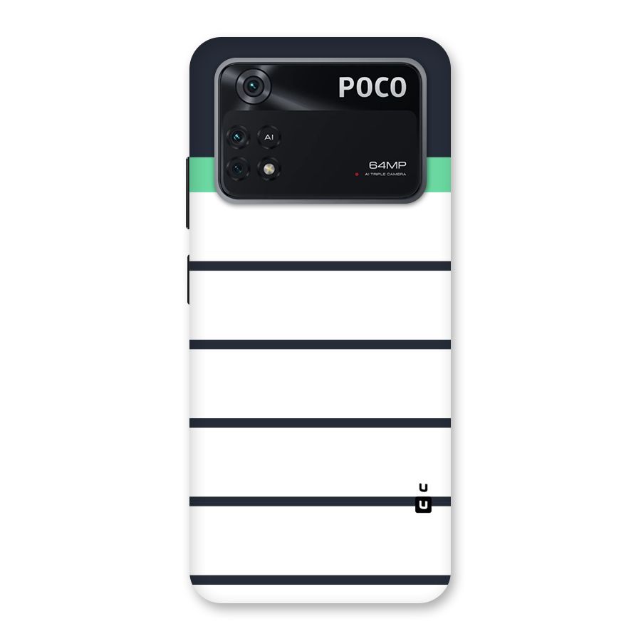 White and Simple Stripes Back Case for Poco M4 Pro 4G