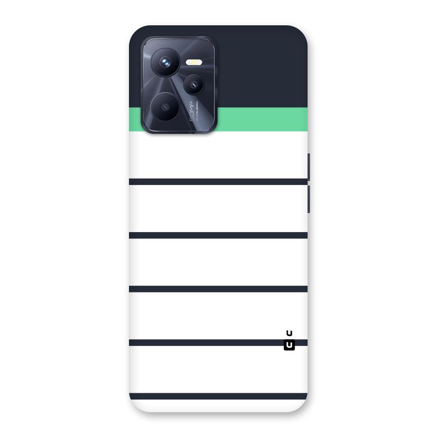 White and Simple Stripes Back Case for Realme C35