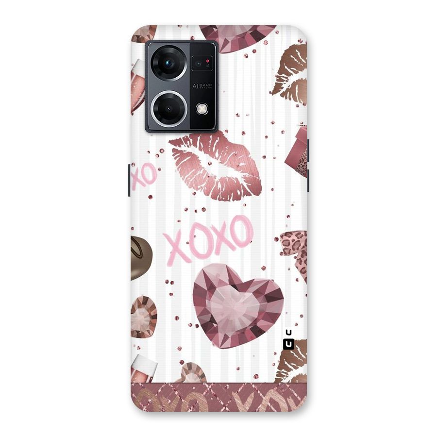 Wine Lip xoxo Glass Back Case for Oppo F21 Pro 5G