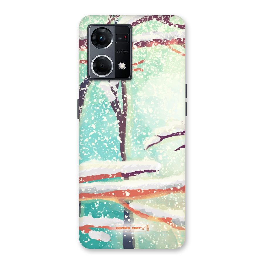 Winter Season Glass Back Case for Oppo F21 Pro 5G