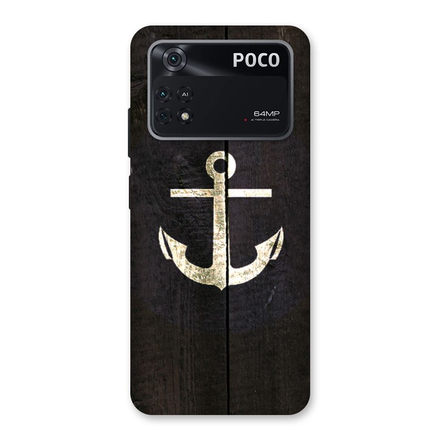 Wood Anchor Back Case for Poco M4 Pro 4G