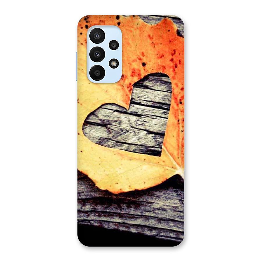 Wood Heart Leaf Back Case for Galaxy A23