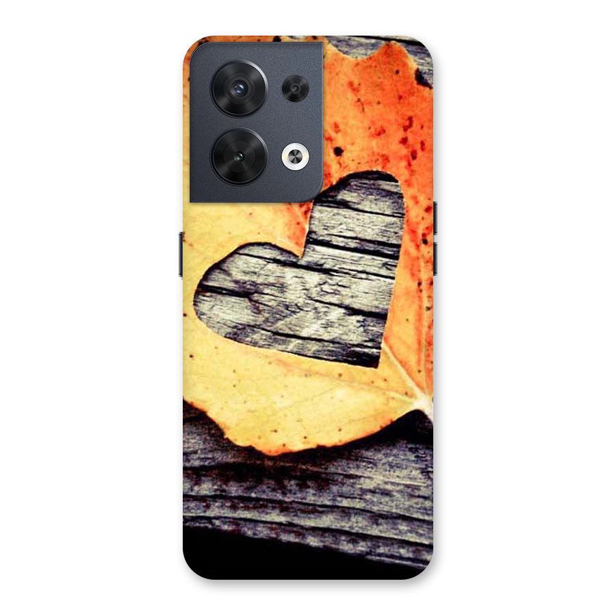 Wood Heart Leaf Back Case for Oppo Reno8 5G