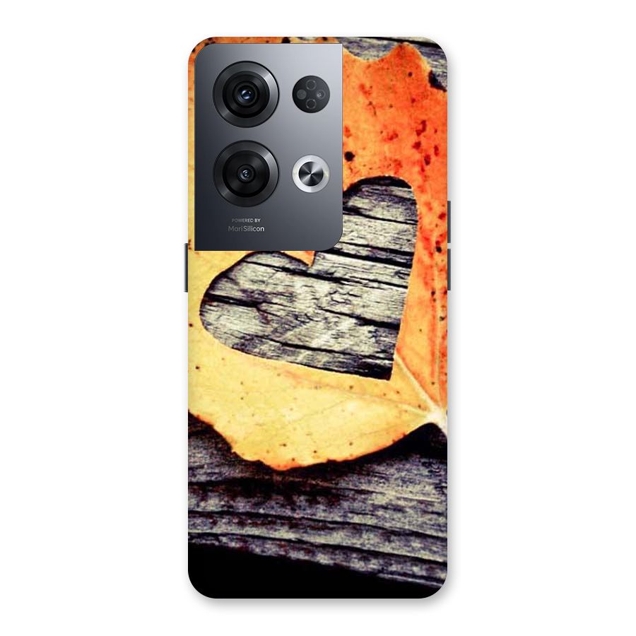 Wood Heart Leaf Back Case for Oppo Reno8 Pro 5G