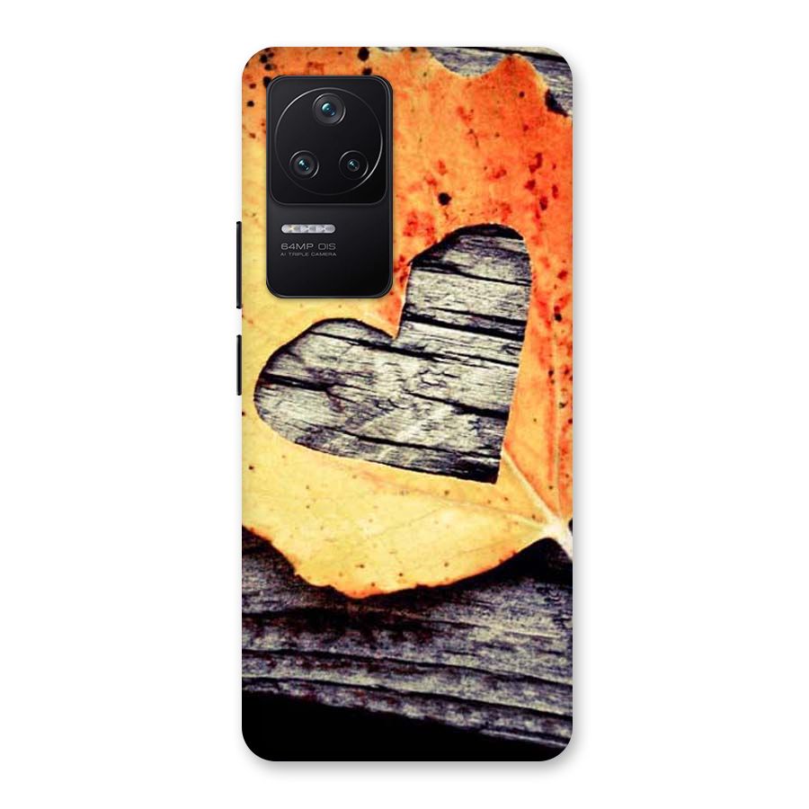 Wood Heart Leaf Back Case for Poco F4 5G