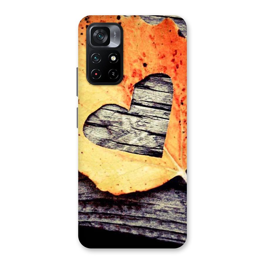 Wood Heart Leaf Back Case for Poco M4 Pro 5G