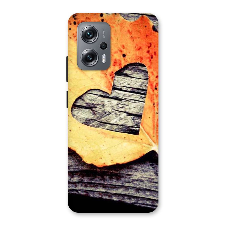 Wood Heart Leaf Back Case for Redmi K50i
