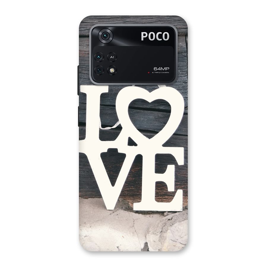 Wood Love Lock Back Case for Poco M4 Pro 4G