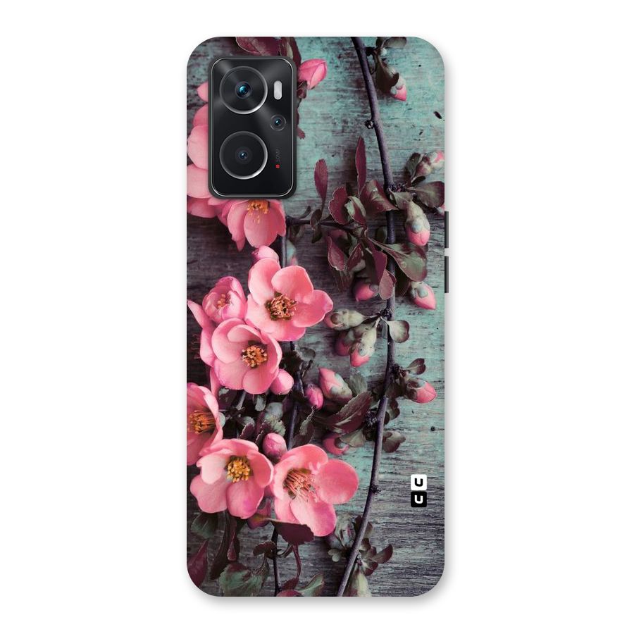 Wooden Floral Pink Back Case for Oppo K10 4G