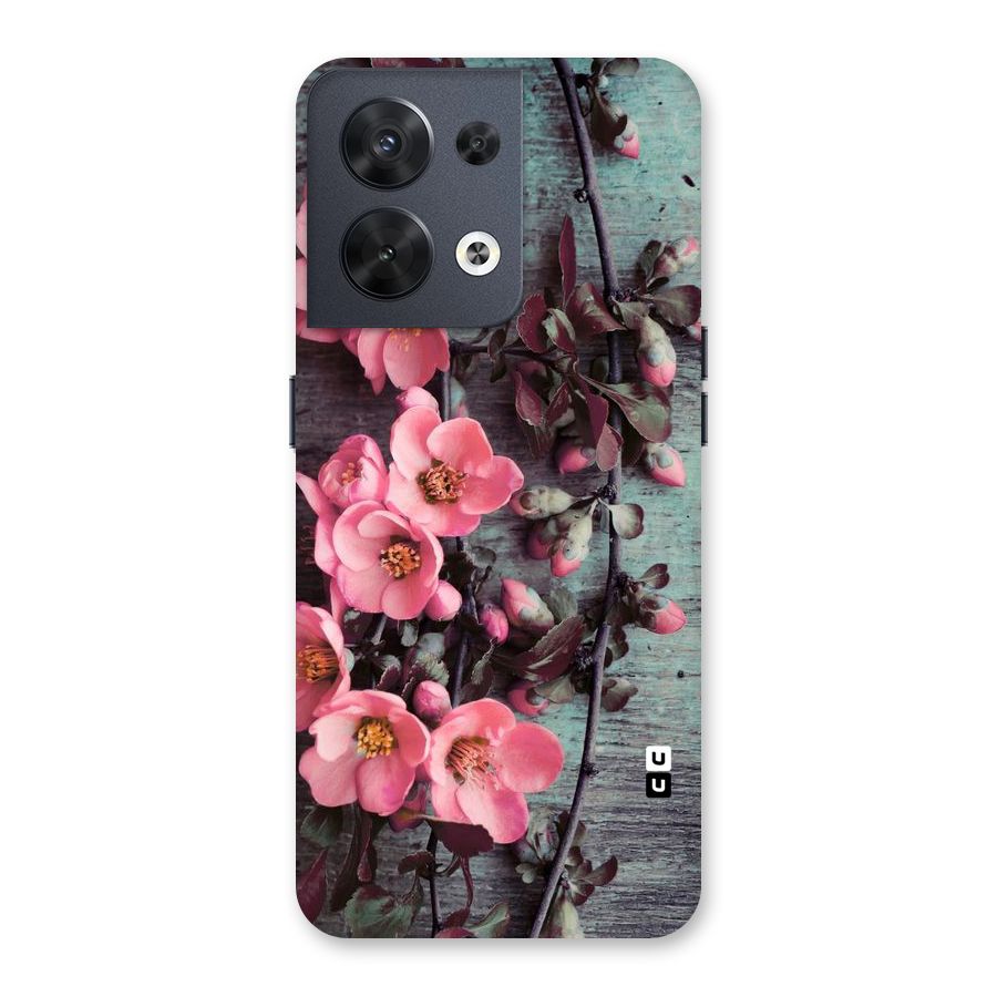 Wooden Floral Pink Back Case for Oppo Reno8 5G