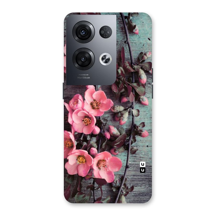 Wooden Floral Pink Back Case for Oppo Reno8 Pro 5G