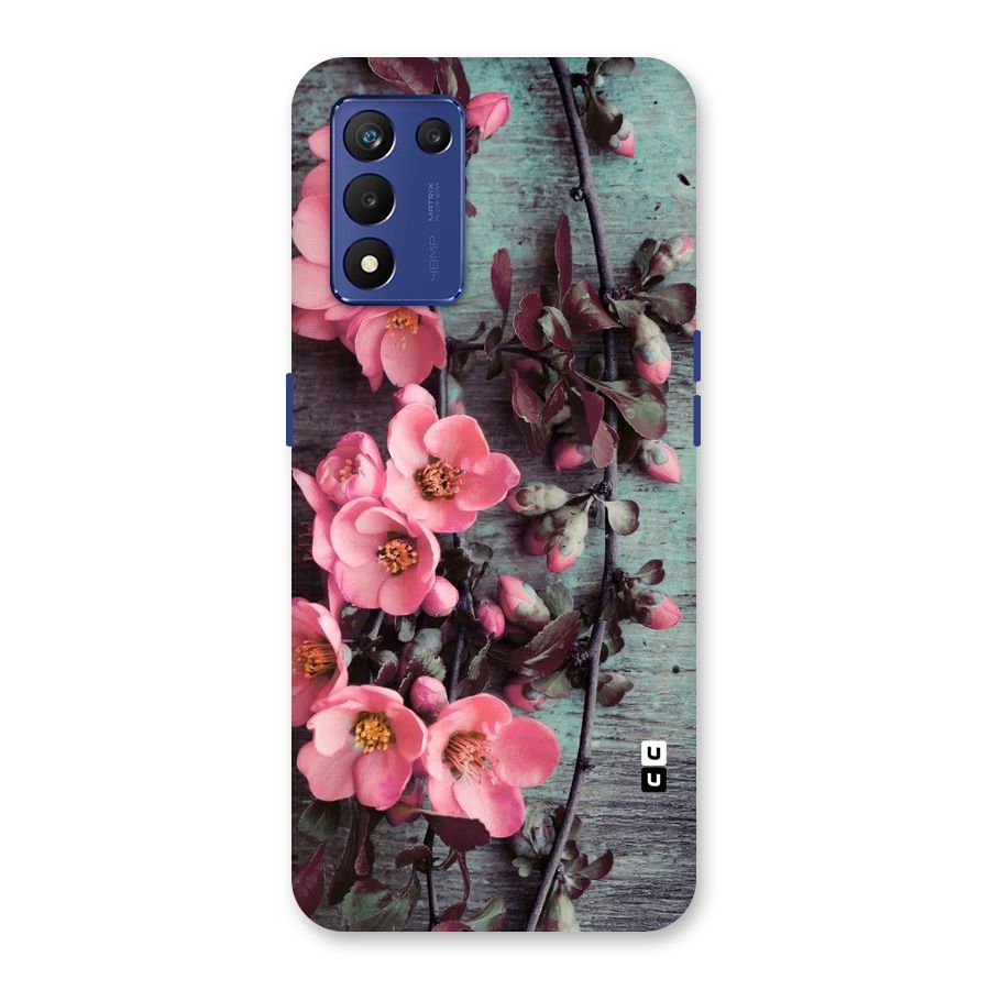 Wooden Floral Pink Back Case for Realme 9 5G Speed