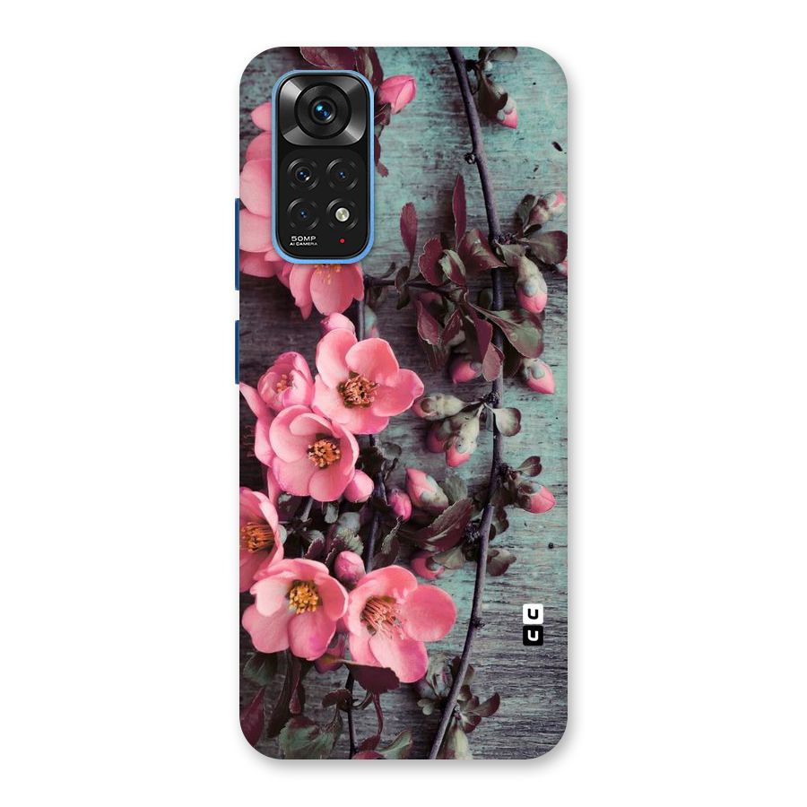 Wooden Floral Pink Back Case for Redmi Note 11S